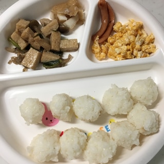 離乳食完了期☆厚揚げの煮物とカレイの煮付けプレート